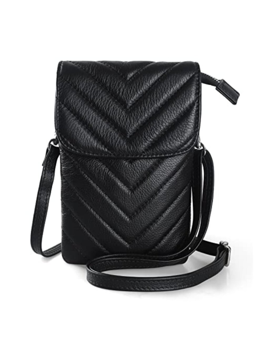 Genuine Leather Crossbody Cell Phone Wallet Purse for Women - Fits 6.7"